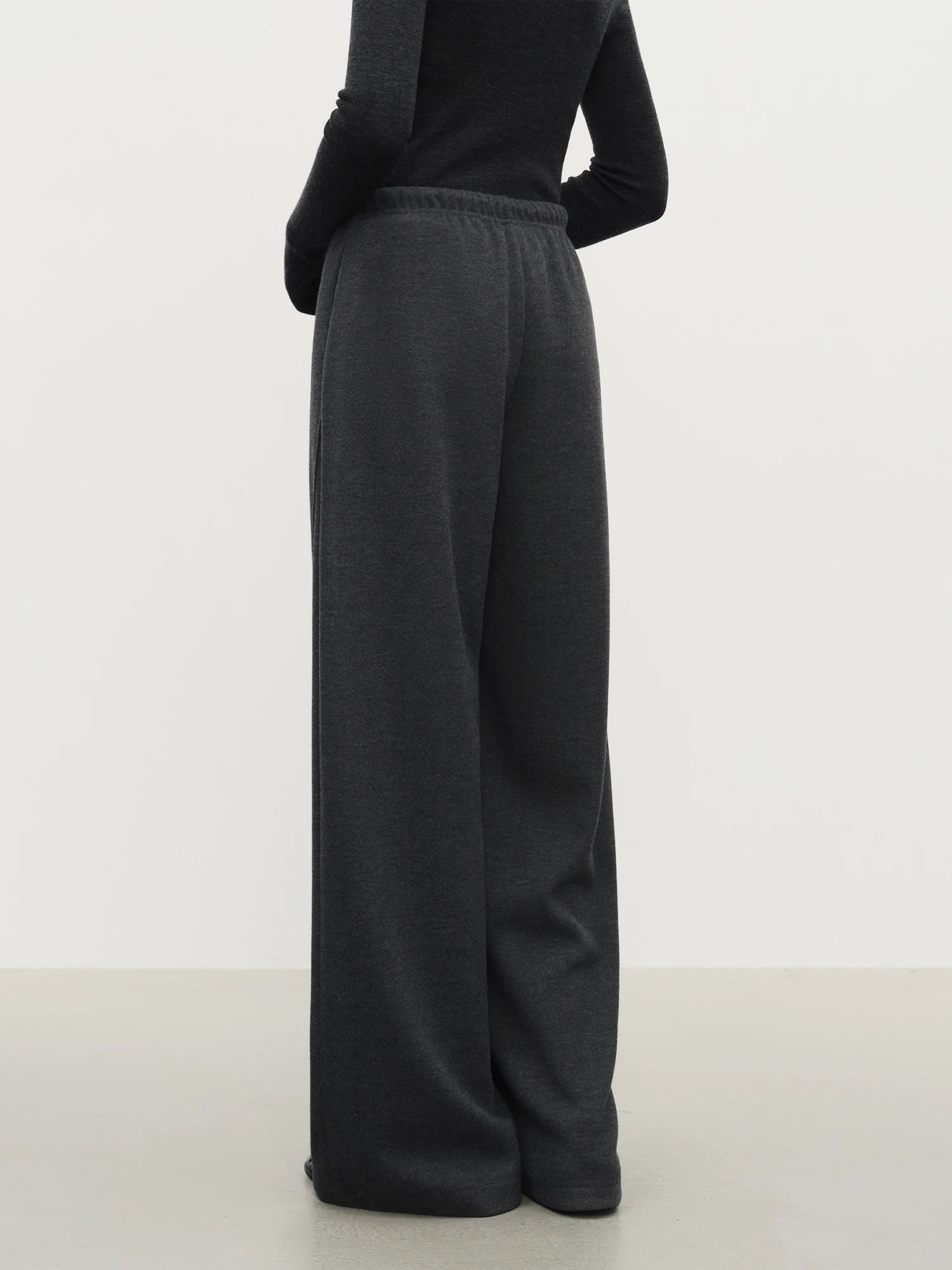 FSLE Relaxed Lazy Straight-leg Versatile Knitted Casual Pants Women Solid 2025 Winter New Slim Pants