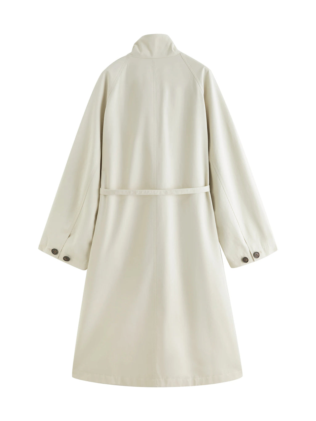 ZIQIAO Korean Style Stand Collar Short Trench Jacket for Women 2025 Autumn New Arrival Casual Chic Long Coat