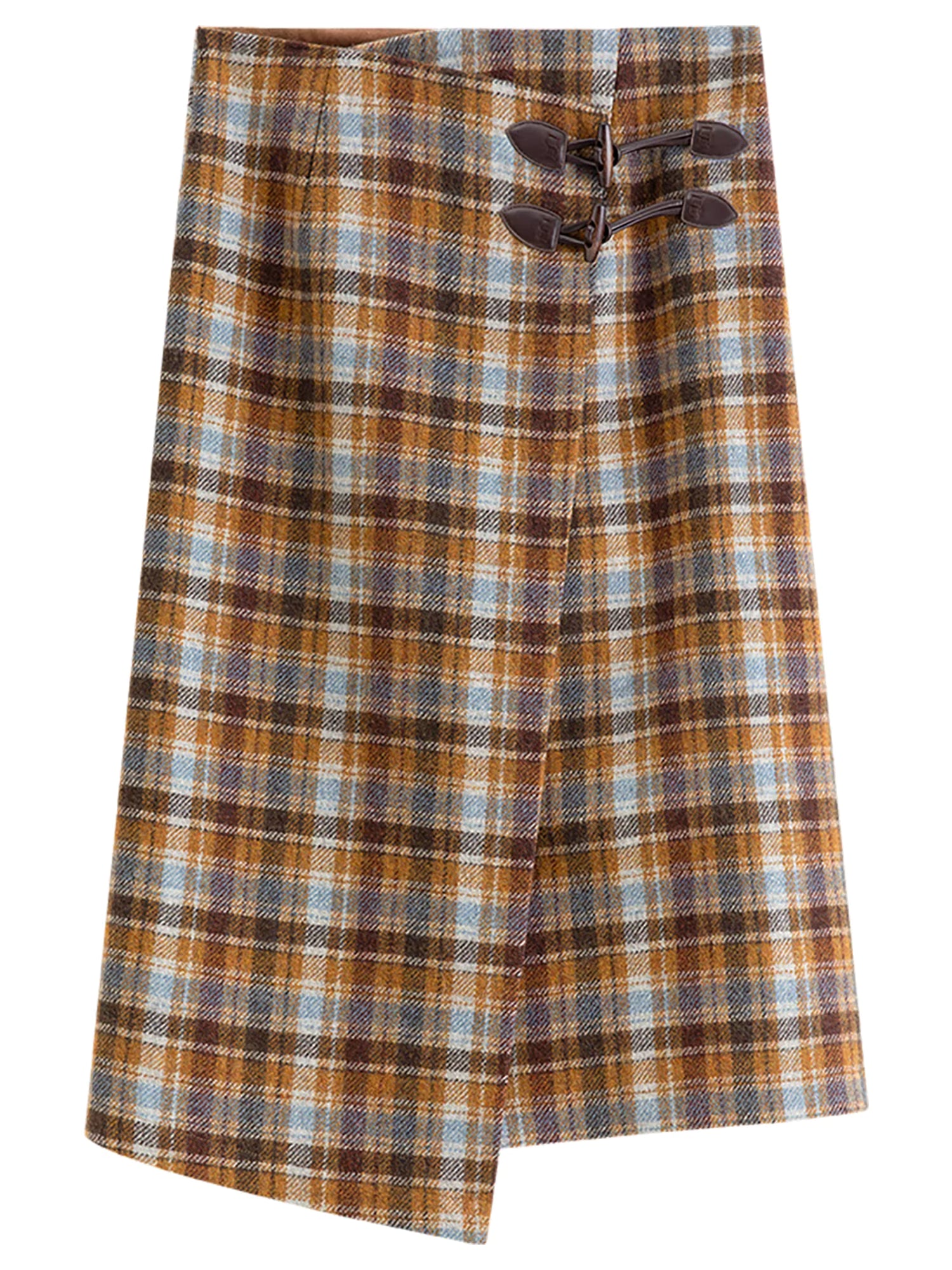Vintage College-Inspired Asymmetrical Slit Skirt for Women Winter 2025 New Arrival Versatile Slim-Fit Design Plaid Skirts