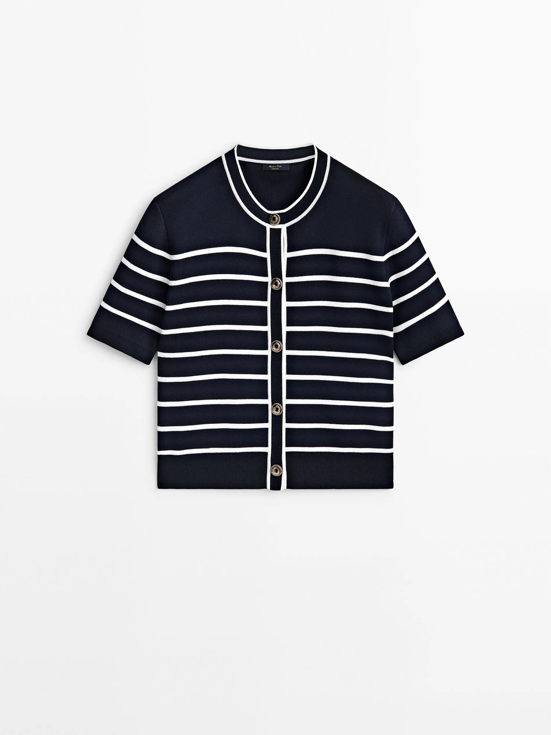 Ethereal MD 2024 women's autumn new style of Scented cotton button stripe cardigan T-shirt