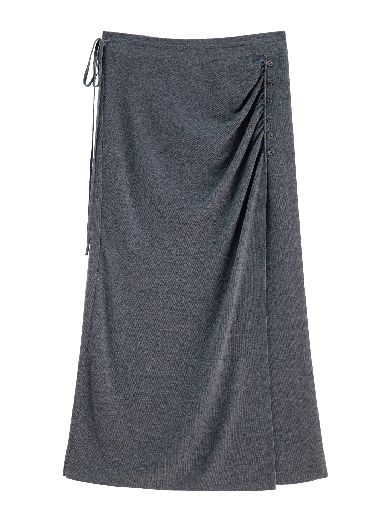 ZIQIAO Gray Mock Two-Piece Knit Set for Petite Women Fall 2025 New Arrival Elegant Complete Outfit Gray White Striped Top Skirt