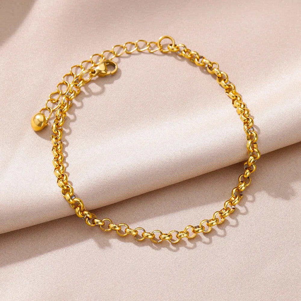 Anklets for Women Gold Color Pearl Ankle Bracelet on the Leg 2024 Femme Stainless Steel Anklet Jewelry Summer Accessories mujer