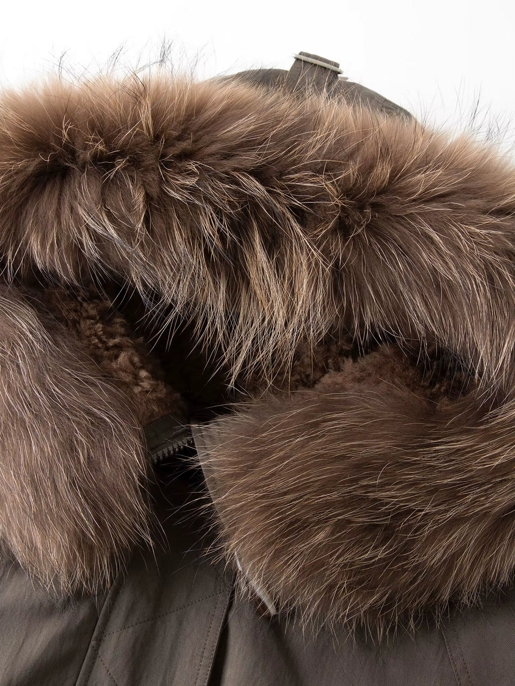 Women's Fur-Lined Down Parka with Wool Blending Mid-Length Winter Jacket for 2025 Winter New Arrival Long Hooded Jacket