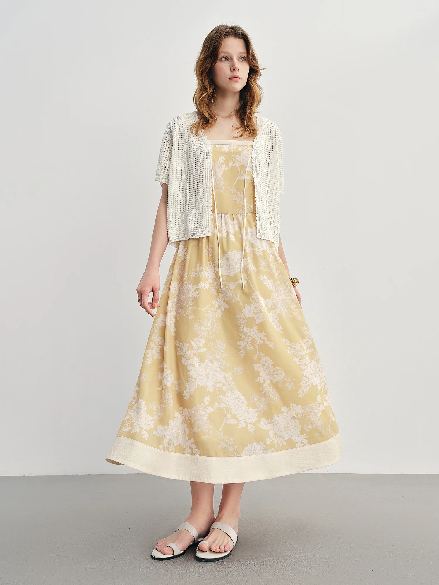 DUSHU Plus Size Women's Vintage Print Resort Dress 2025 Summer New Arrival Perfect for Business Casual Daily Wear