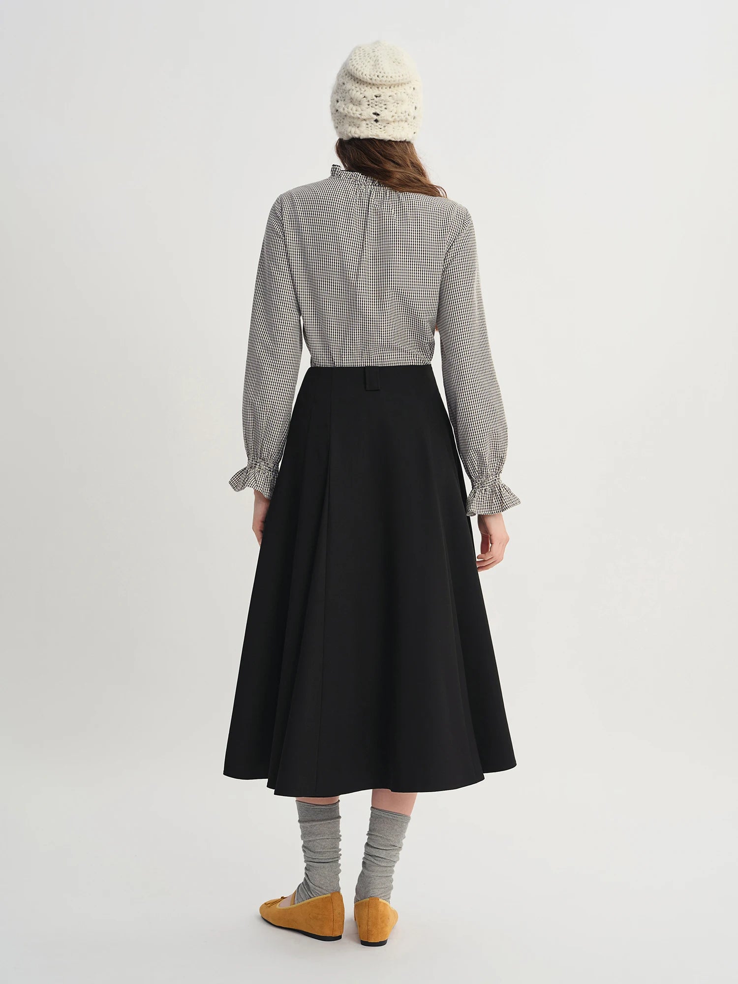 2025 Autumn High Waist A-line Draped Temperament Commuter Casual Skirt Women