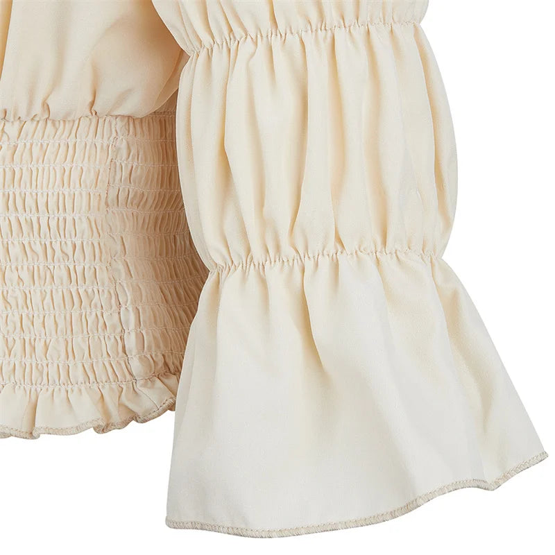 Steampunk Blouse Renaissance Top Women Cropped Off The Shoulder Peasant Top Blouse Short Sleeve Plus Size Summer Crop Top Ruffle