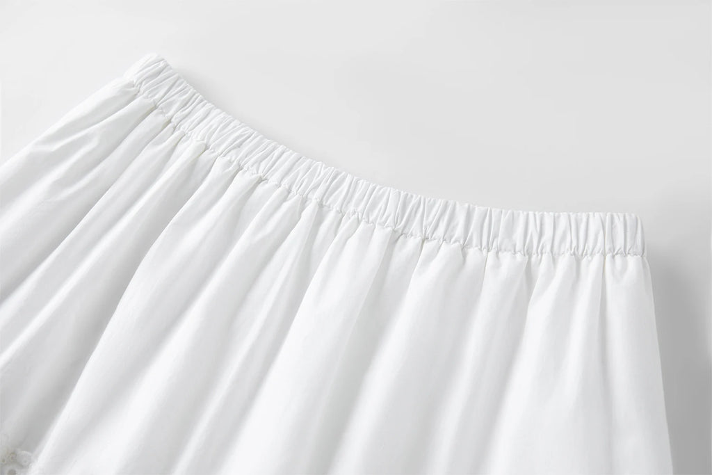 FSLE High Waist Lace Stitching Heavy A-line Super Long Cake Skirt Female 2025 Early Autumn New