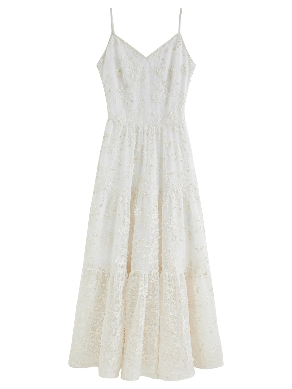 FSLE French Heavy Embroidery 3D Floral Layered Strap Dress 2025 Autumn New Arrival Woman Clothing Dresses