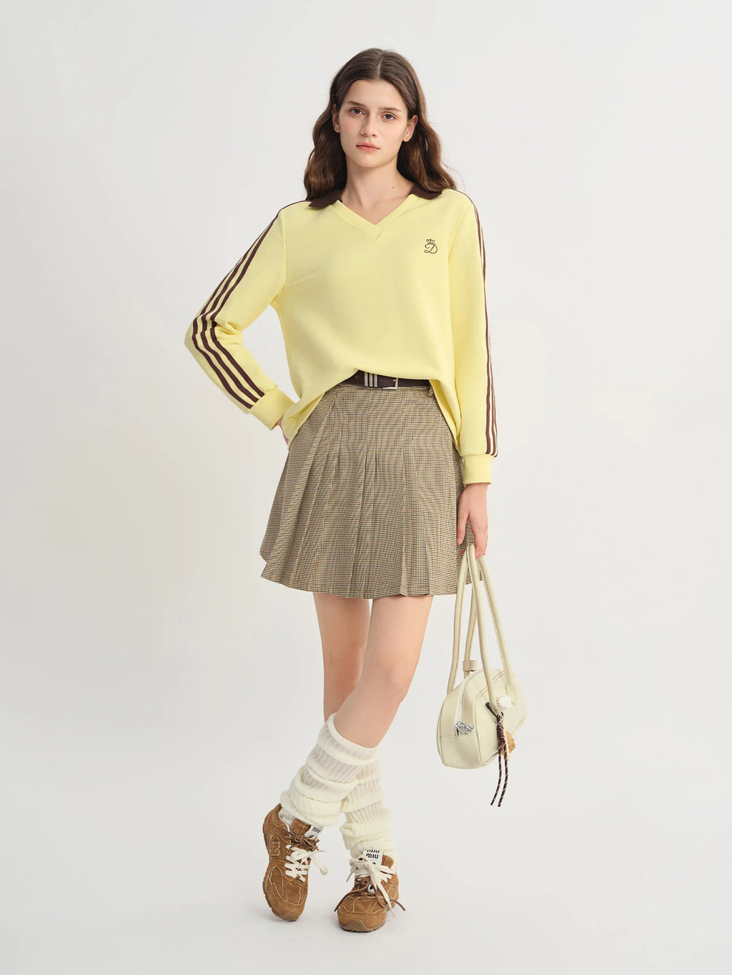 DUSHU Plus Size Women's [Banana Milk] American Retro Hoodie Spring Autumn New Arrival 2025 Casual Versatile Top Hoodies