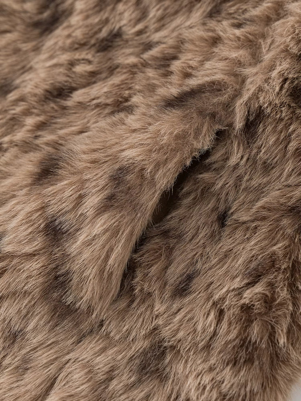 Chestnut Brown Leopard Print Women Faux Fur Stylish A-Line Trench Coat Fall Winter 2025 New Arrival Cozy Winter Essentials