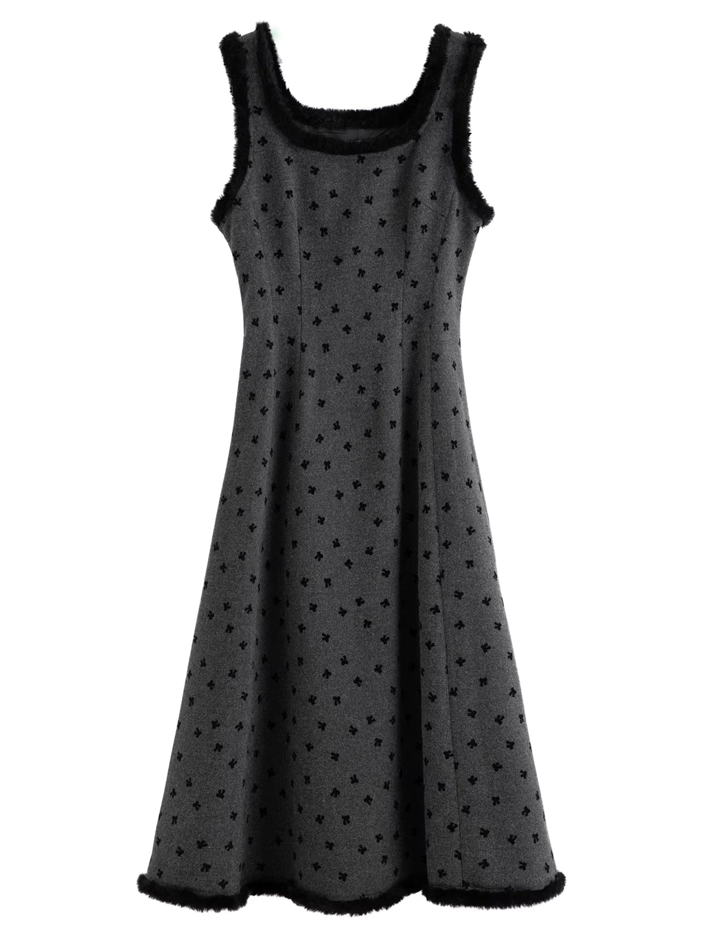 Sweet and elegant bow A-line sleeveless dress for women perfect for winter 2025 commuting leisure