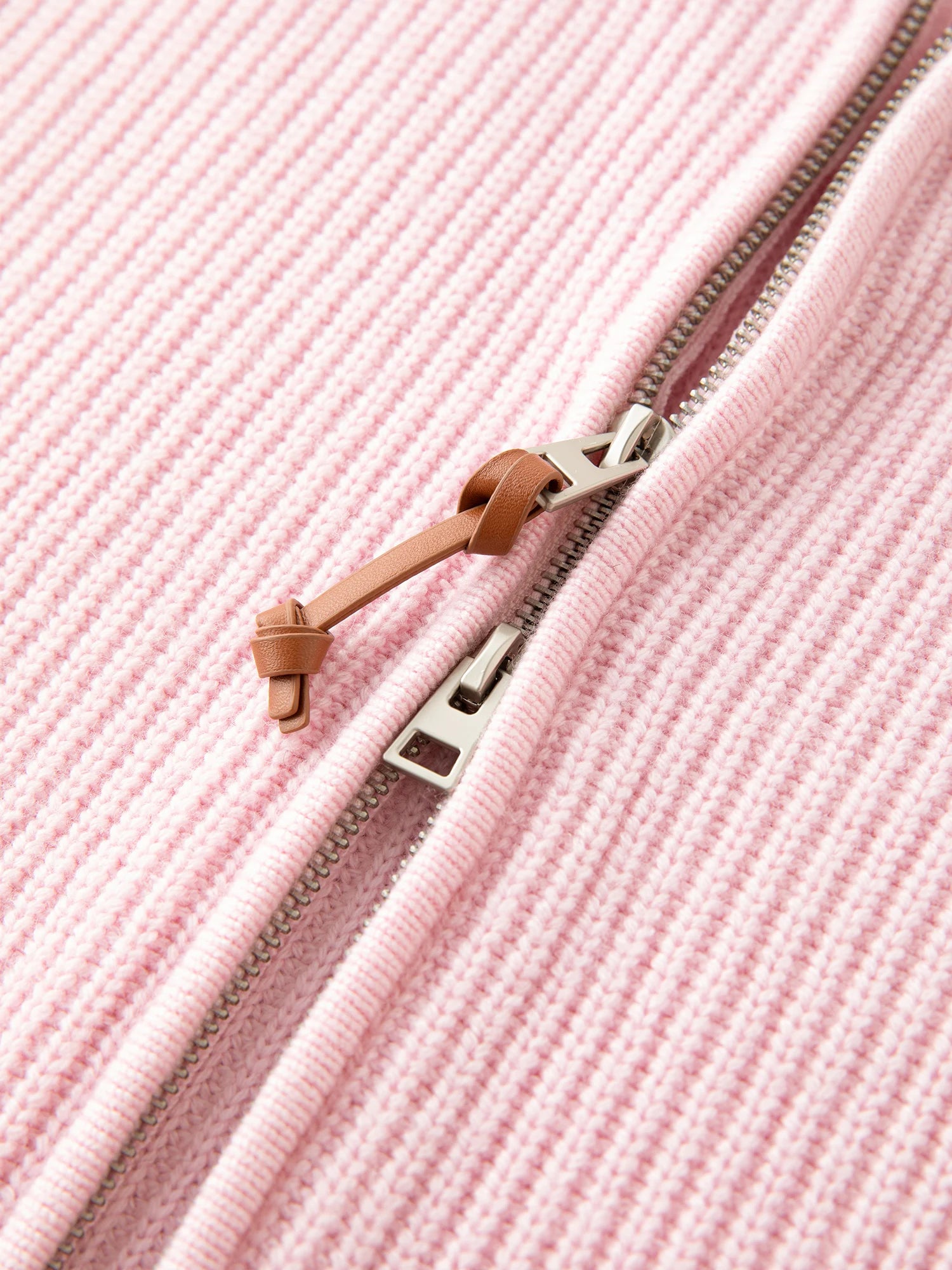 FSLE Women Relaxed Fit Oversized Wool Blend Knit Cardigan Coat Fall Winter 2025 New Style Zipper Front Outerwear Top for Casual