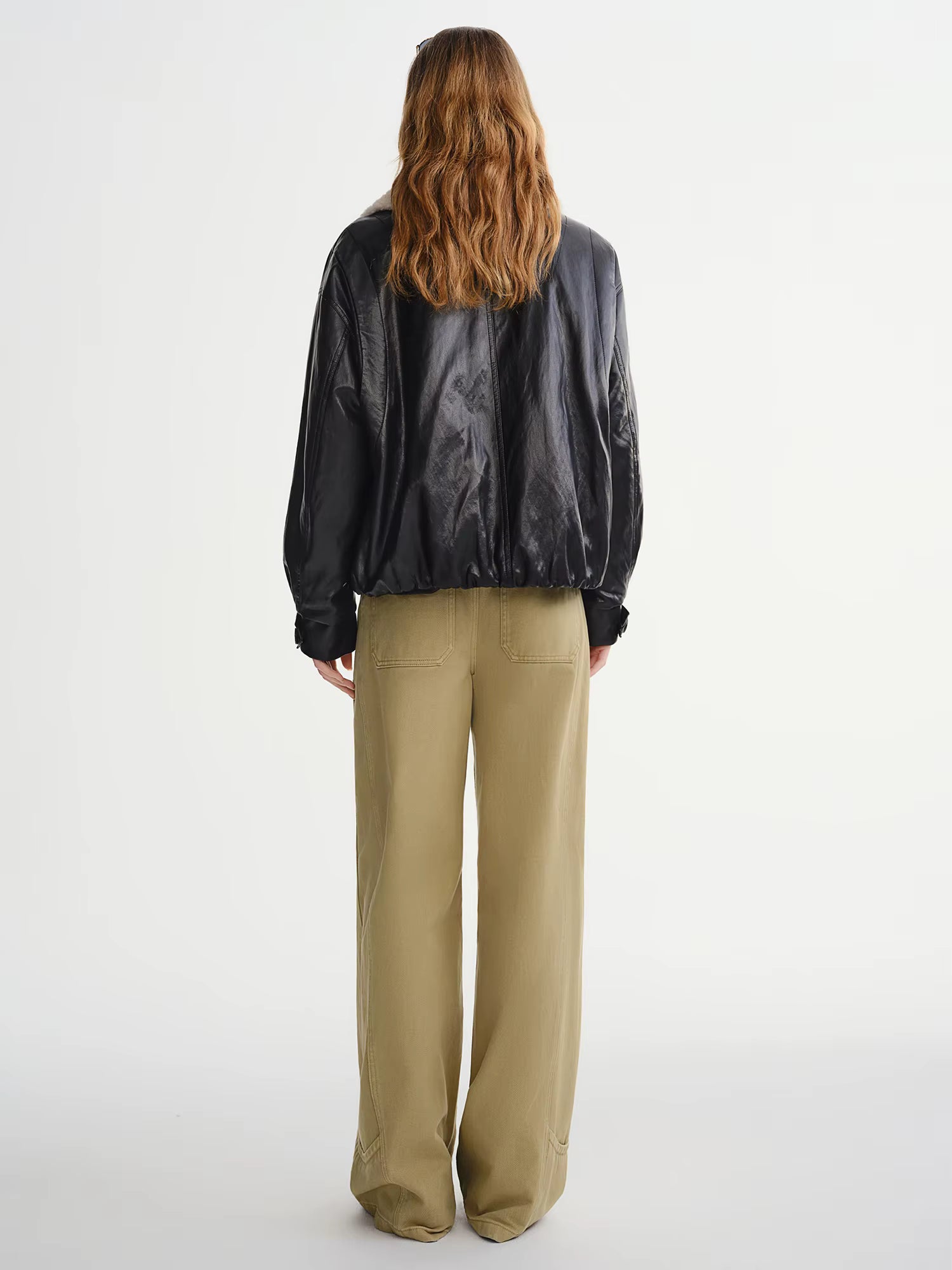 Winter 2025 Women's Notch Lapel Protein Leather Down Jacket - White Duck Down Fill for Warm and Casual Winter Wear