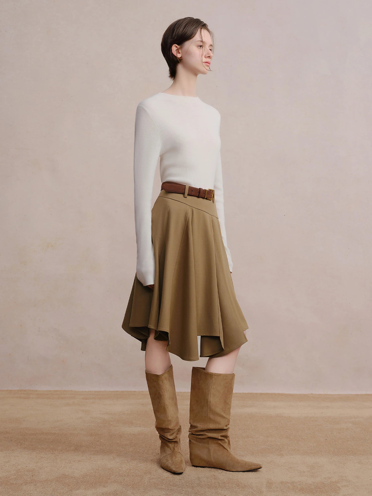 Irregular A-line Skirt 2025 Winter Skirt Women Vintage American Style Plaid Streetwear Leisure Mid-length Y2k