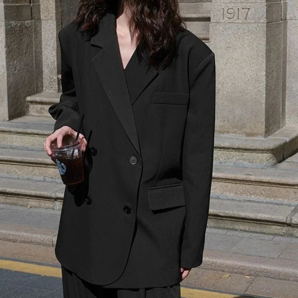 Over Solid Female Coats and Jackets Long Outerwear Women's Blazers Jacket Dress Loose Rred Clothing in Promotion on Outdoor Sale