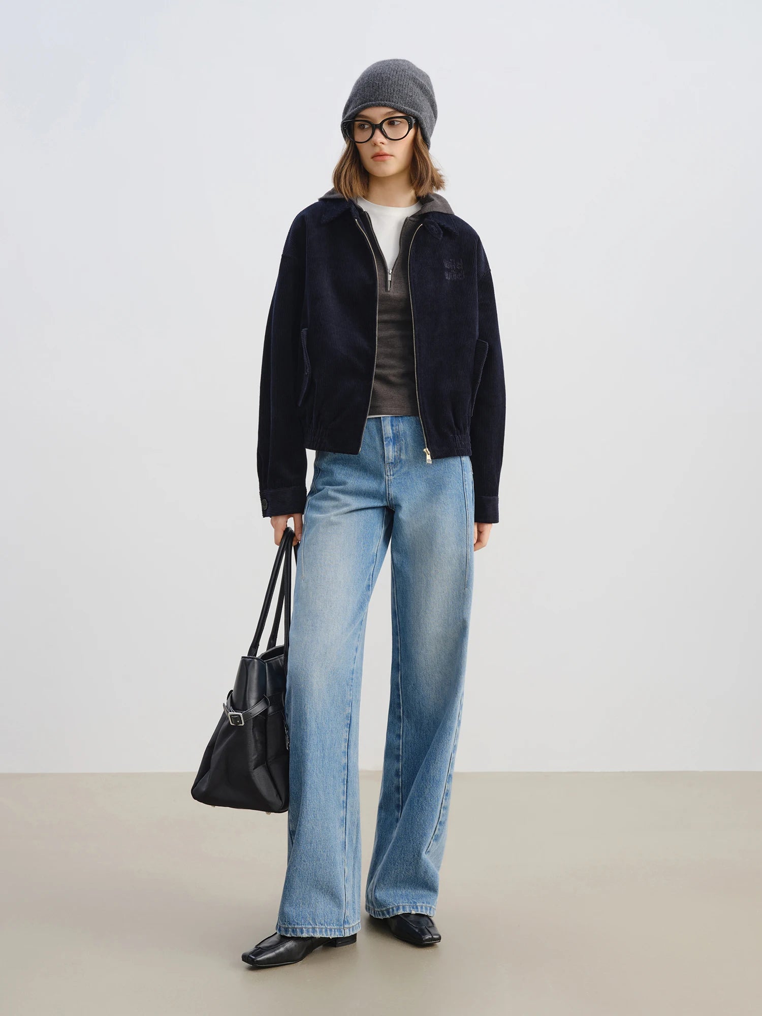 Petite Retro Miu-Inspired Collegiate Corduroy Jacket with Small Turnover Collar 2025 Autumn Winter New Collection Jackets