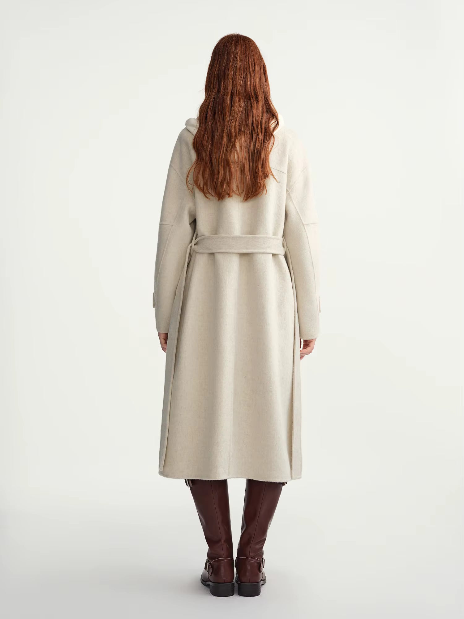 2025 Winter Women's Trench Style Double-Faced Wool Coat with Notch Lapel - Reversible Warm Overcoat for Casual Office Wear