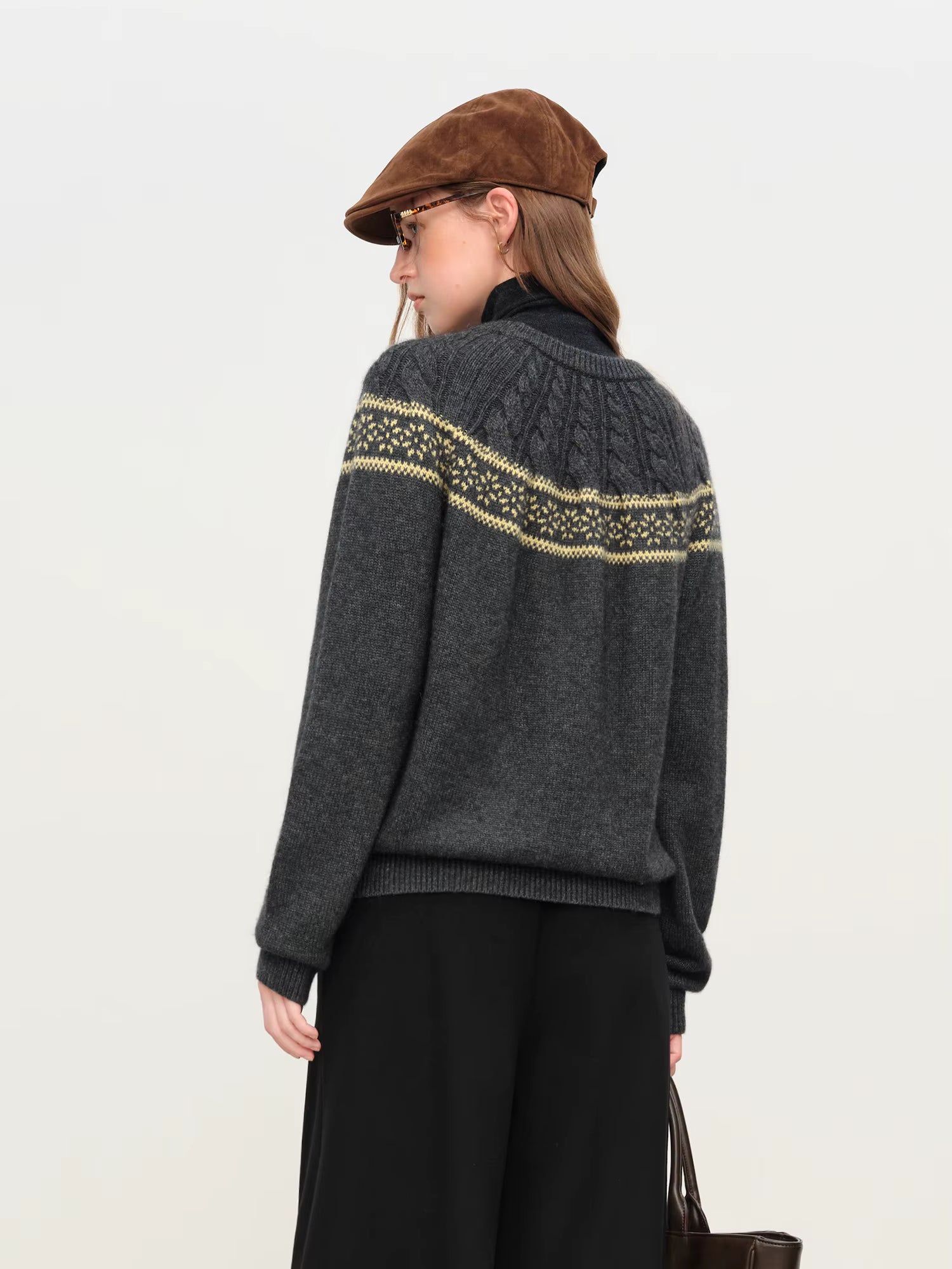 Christmas Retro Fair Isle Color Block Knit Sweater Women 2025 New Winter Round Neck Pullover Cozy Y2K Holiday Fashion Gift