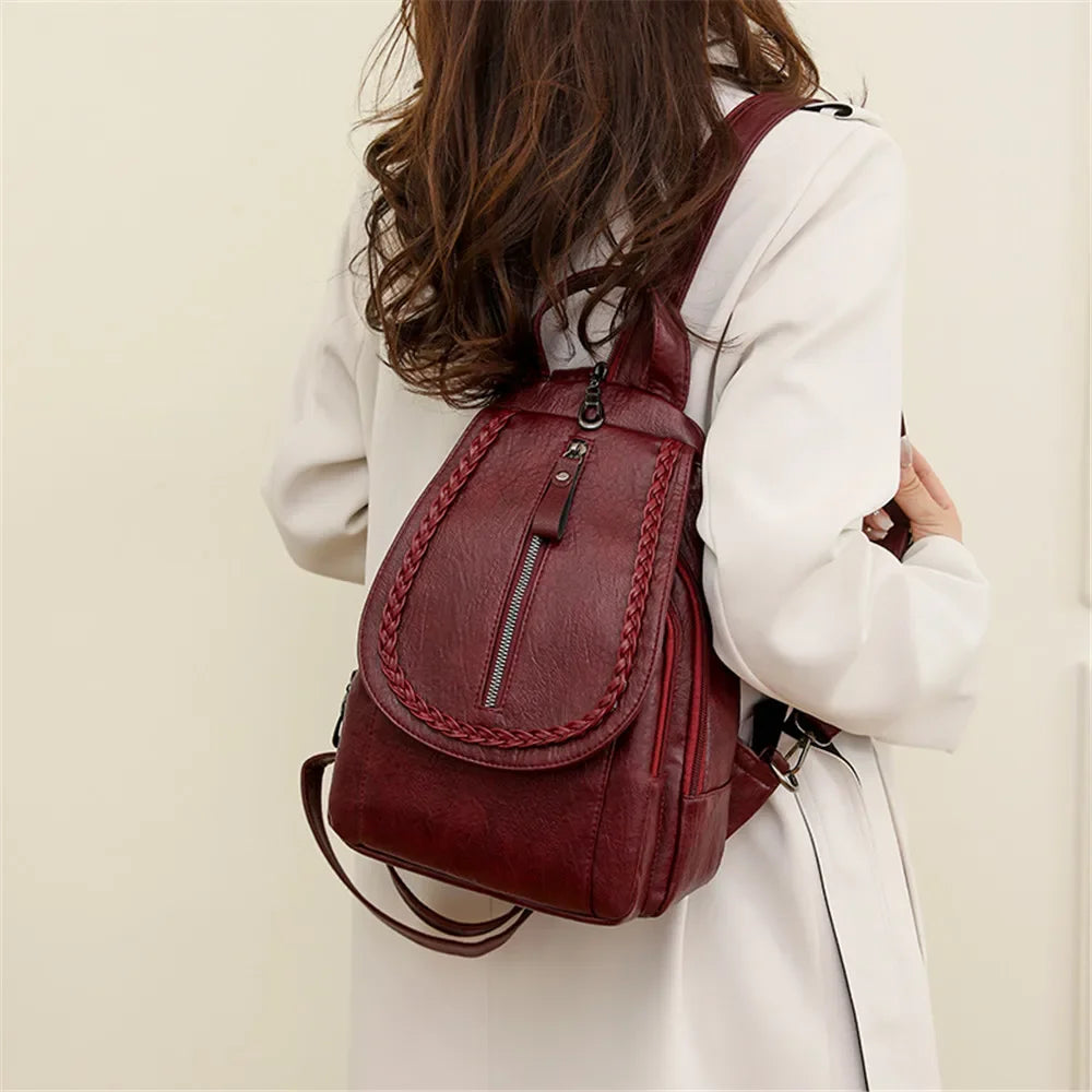 Luxury Brand Women Backpack High Quality Soft Leather Travel Chest Pack Female Fashion School Bags for Girls Mochila Feminina