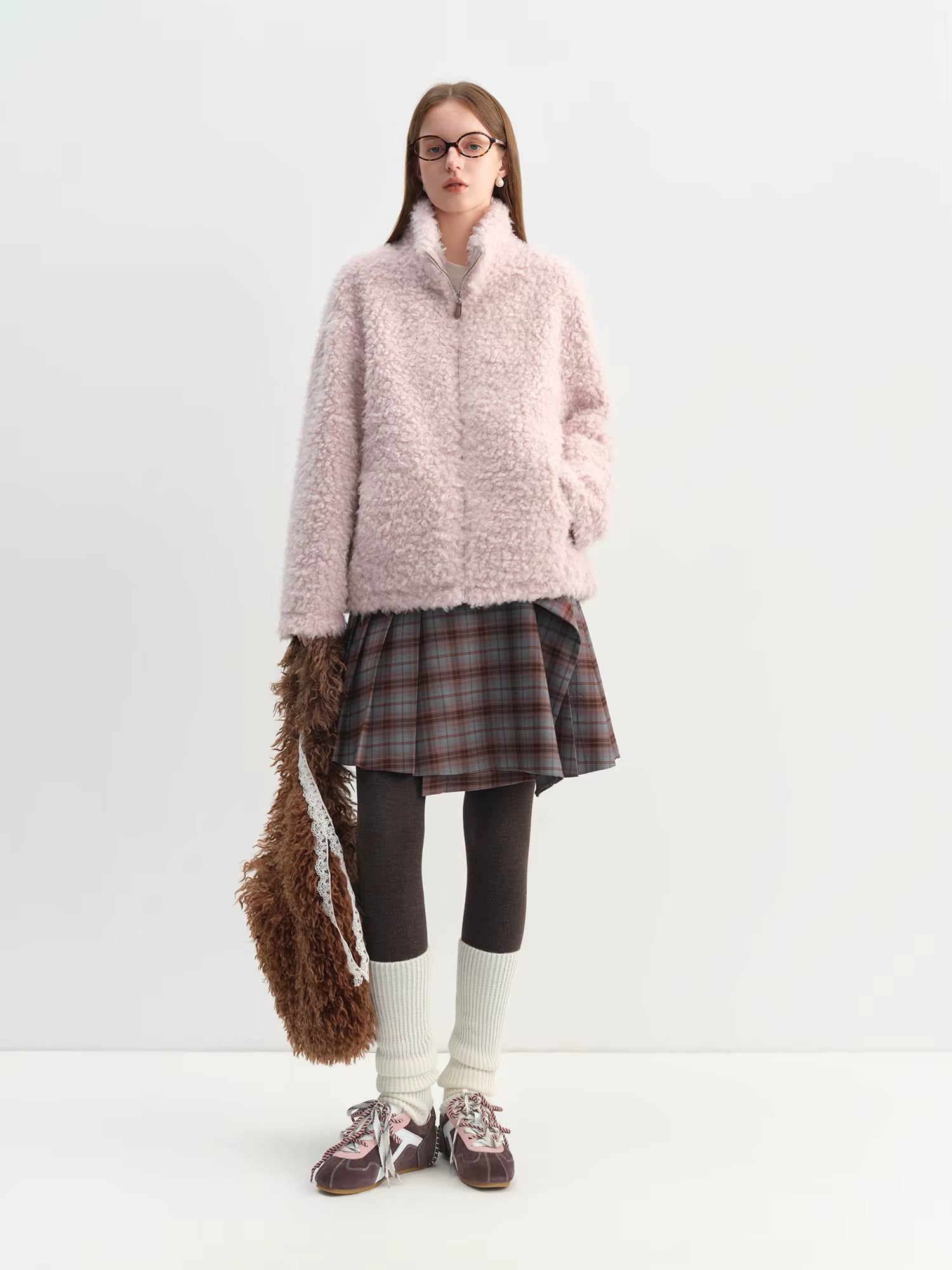 Vintage Irregular Plaid Skirt 2025 Winter New Pleated Mini Skirts Women Korean Style Commuting Streetwear Classic