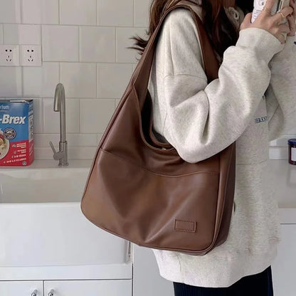 Large Capacity Tote Bag Women's New Trendy Shoulder Bag Simple and Versatile Commuter Bag Fashion Trendy Student Classroom Bag