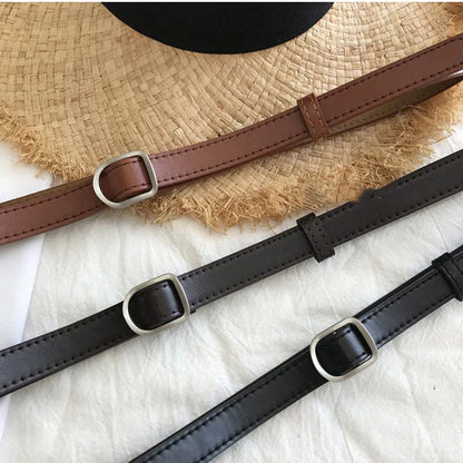 Casual No-hole Buckle Belts for Women Vintage Belt Luxury Designer Belts Men Summer Dress Jeans Coat Thin PU Leather Waist Strap