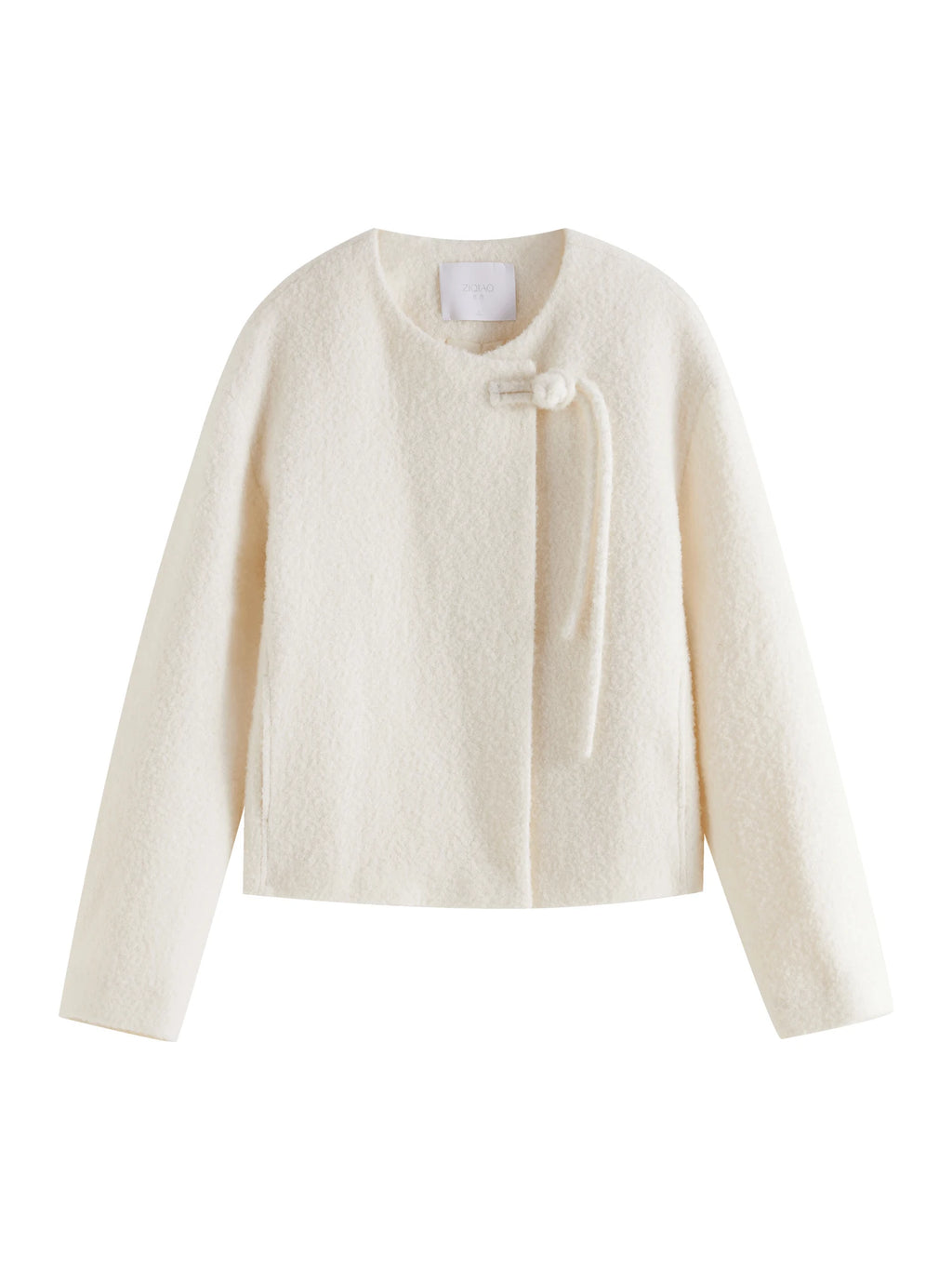 ZIQIAO Petite Size New Chinese Style One Grain Buckle Short Woolen Coat for Women's 2024 Winter New Chinese Style Woolen Coat
