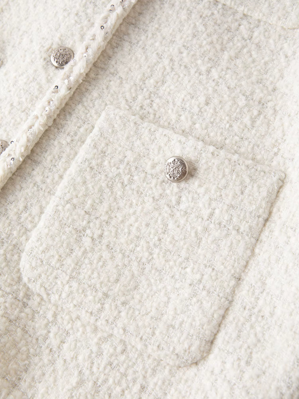 Autumn Winter 2025 Women's Embellished Tweed Jacket - Heavy Craft Lace Trim & Braided Detail Casual Elegance Outerwear