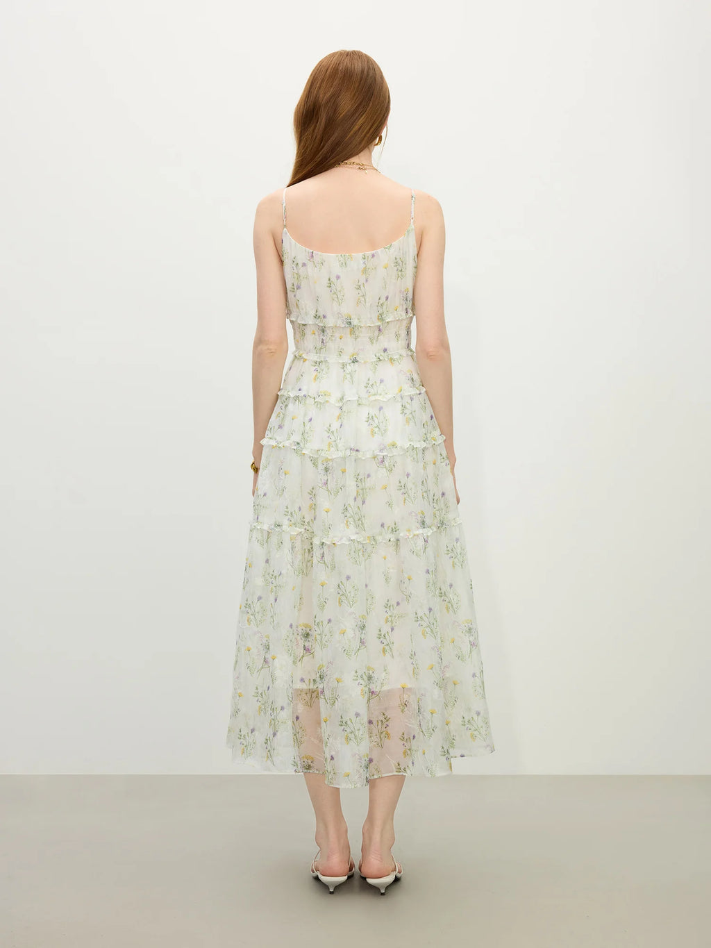 FSLE Women Summer Floral Strappy Dress 2025 Summer Holiday Style Female Spaghetti Strap Long X-LINE Dresses