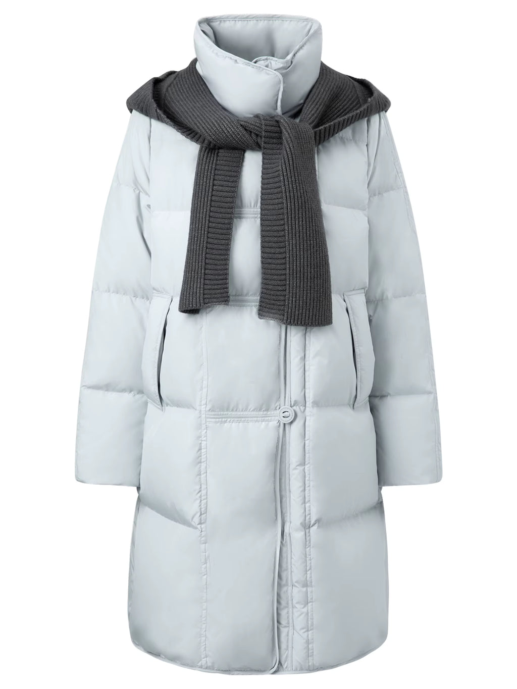 Standing Collar Detachable Knit Hat Fitted Waist Down Jacket for Women Winter 2025 New Collection 90% White Duck Down Coats