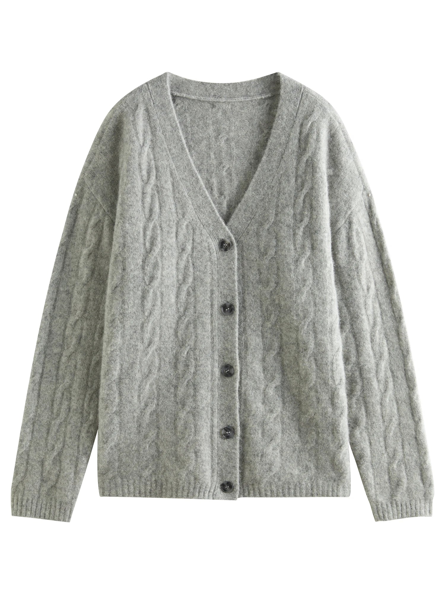 FSLE 44.1% Sheep Wool Elegant Style Knitted V-neck Cardigan 2024 Autumn Winter New Design Lazy Commuter Chic Warm Top 24FS14305