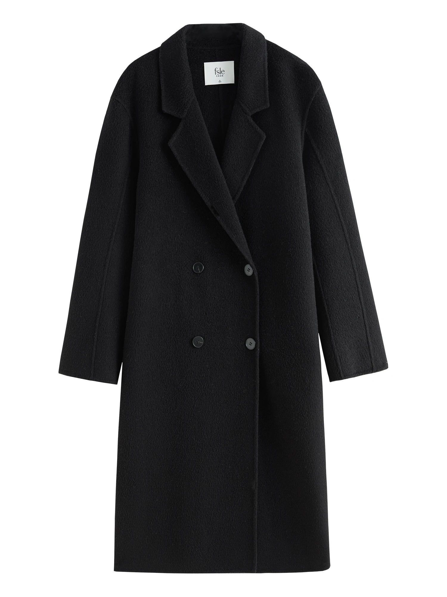 FSLE Women's Double-faced Woolen Coat 2024 Winter Vintage Style Alpaca Wool Versatile Casual Thick Coat For Women 24FS14216