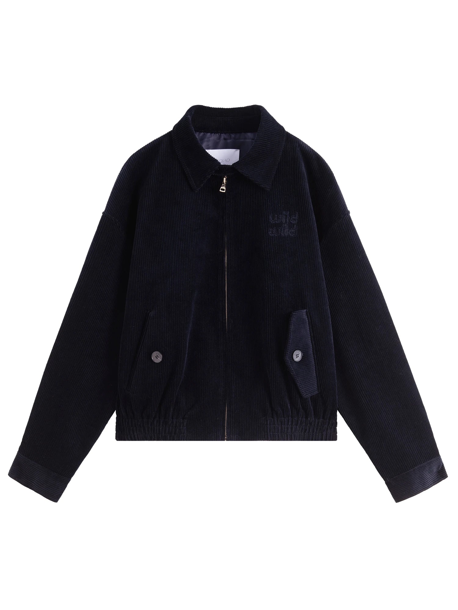 Petite Retro Miu-Inspired Collegiate Corduroy Jacket with Small Turnover Collar 2025 Autumn Winter New Collection Jackets