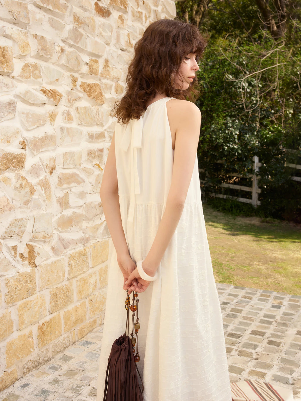 ZIQIAO 【Self-Pleasing Little White Dress】- 2025 Summer Elaborate Embroidered Strapless Long Dress for Petite Women