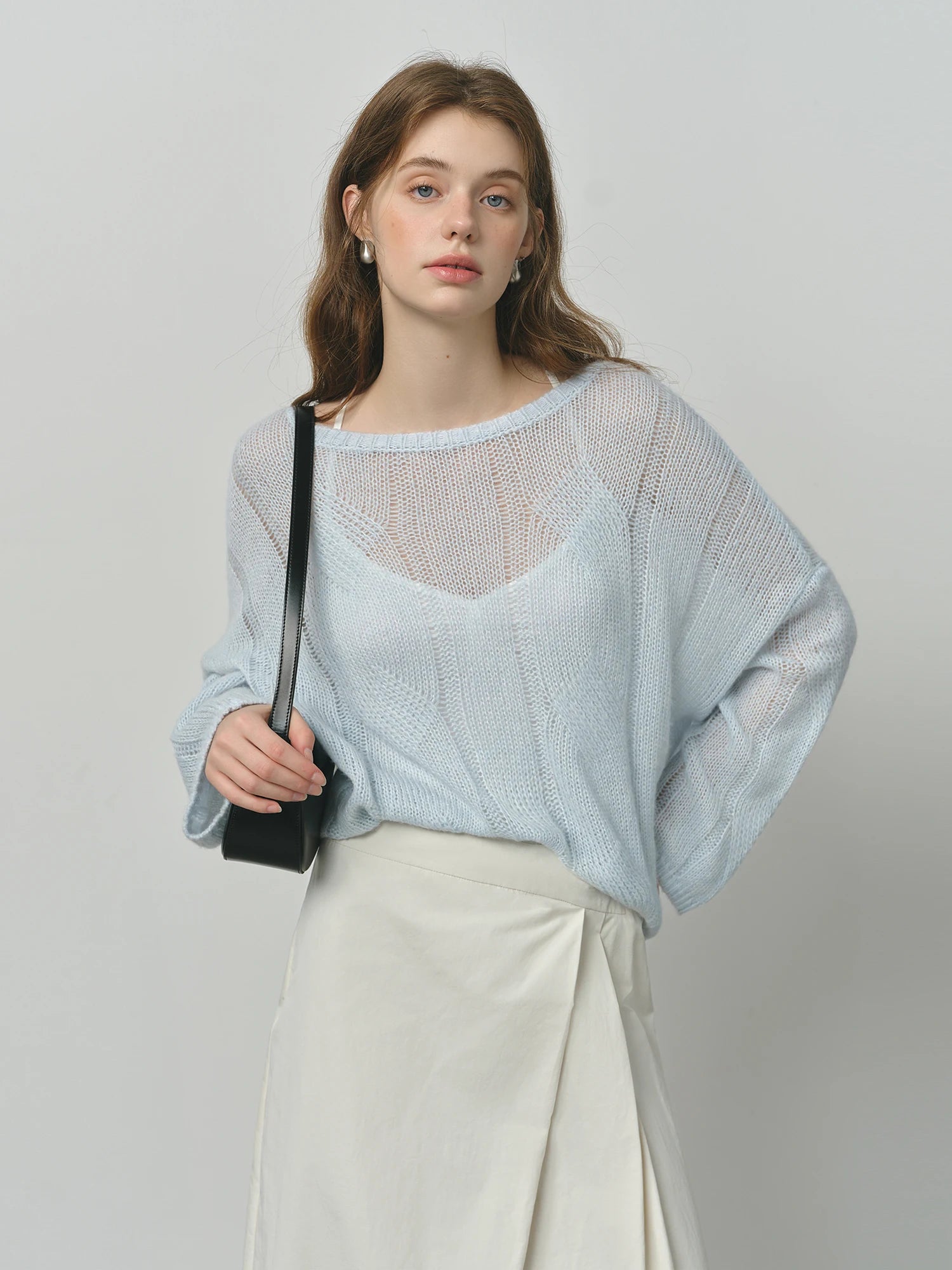 FSLE Alpaca French Lazy Cable Knit Sweater 2025 Autumn New Loose Pullover Sweater
