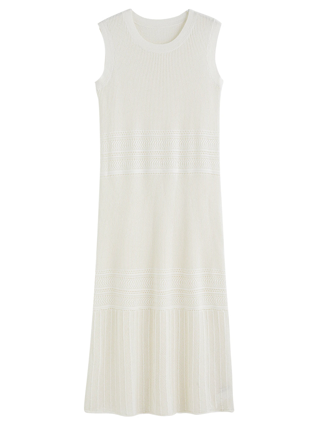 FSLE Elegant Style Holiday Season Hollow Sleeveless Knitted Dress For Women 2025 Summer New Arrival Suspender Dress