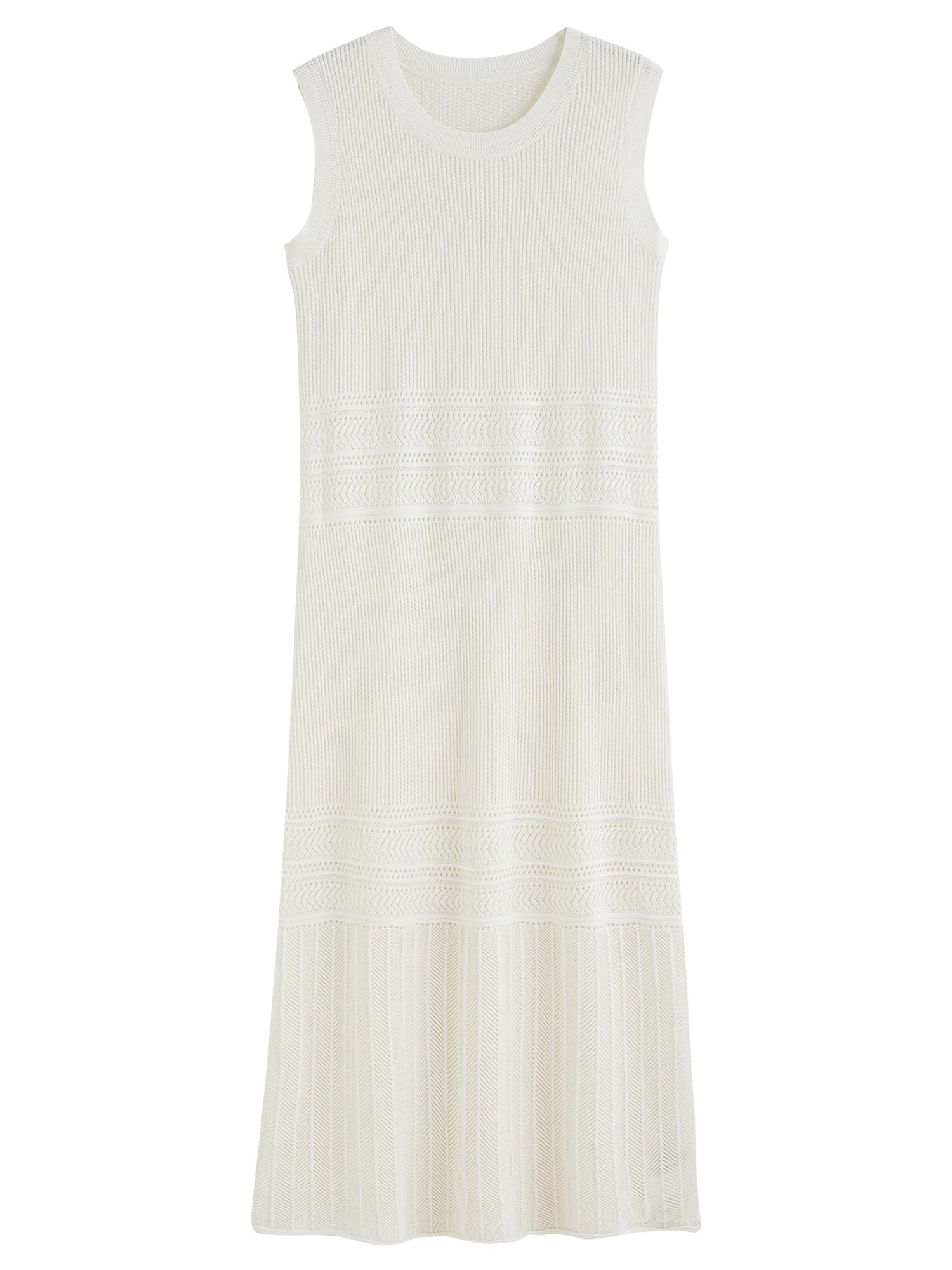 FSLE Elegant Style Holiday Season Hollow Sleeveless Knitted Dress For Women 2025 Summer New Arrival Suspender Dress