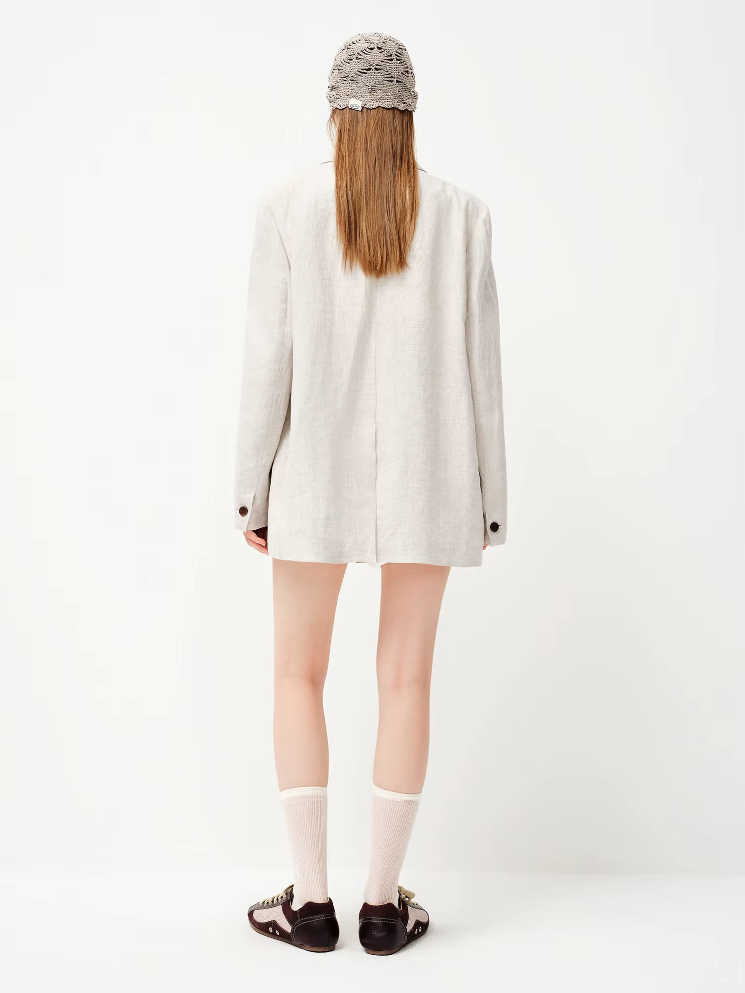 2026 Spring Women's 100% Linen Blazer - Relaxed Fit Unstructured Overshirt for Office and Casual Wear