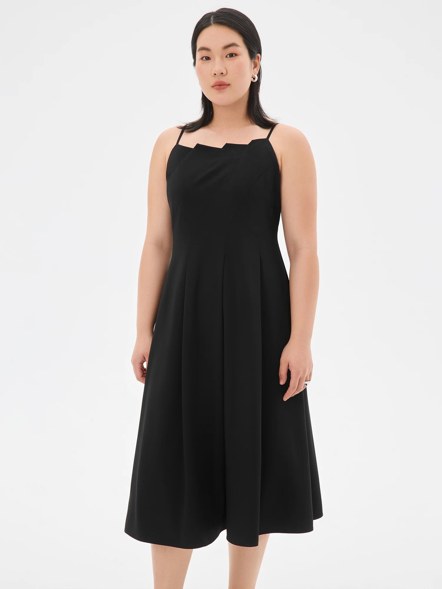 DUSHU 2025 Summer Women's Origami Collar Maxi Dress - Convertible Dual Silhouette & Waist-Emphasizing Elegance