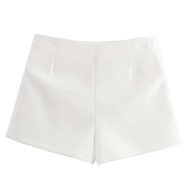 TRAF Bow Pink Skort For Women High Waist Mini White Skirt Pants Fashion Summer Women's Skort Streetwear Asymmetric Culottes