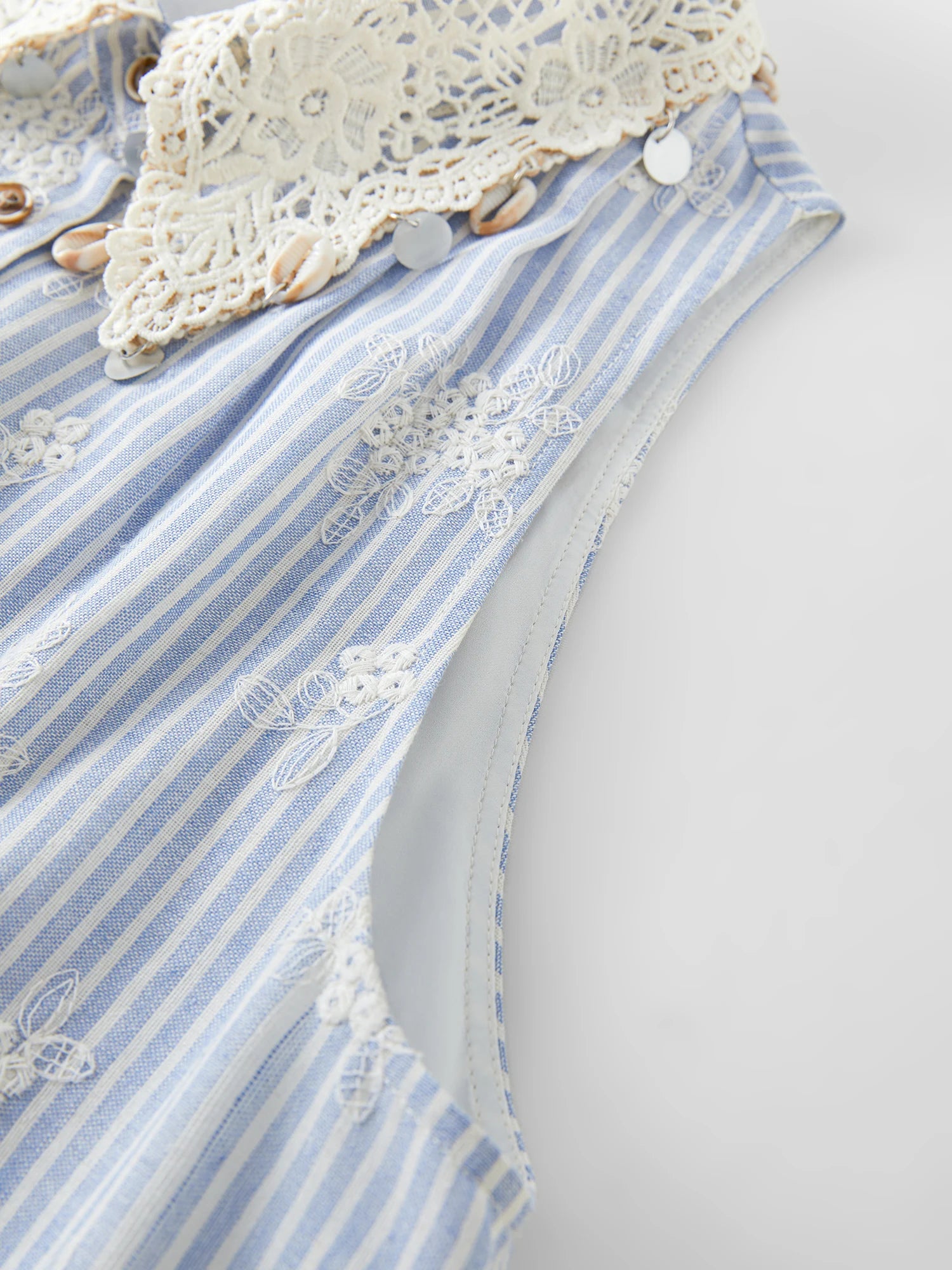 FSLE 2025 Summer New Design - Women's Beach Style Casual Resort Dress with Premium Knit Blue Stripe Dresses