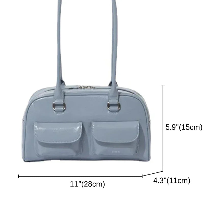 XOUHAM Retro Red Women Satchel Bag PU Leather Multi Pocket Luxury Designer Handbag Female Shoulder Underarm Bag Tote Purses