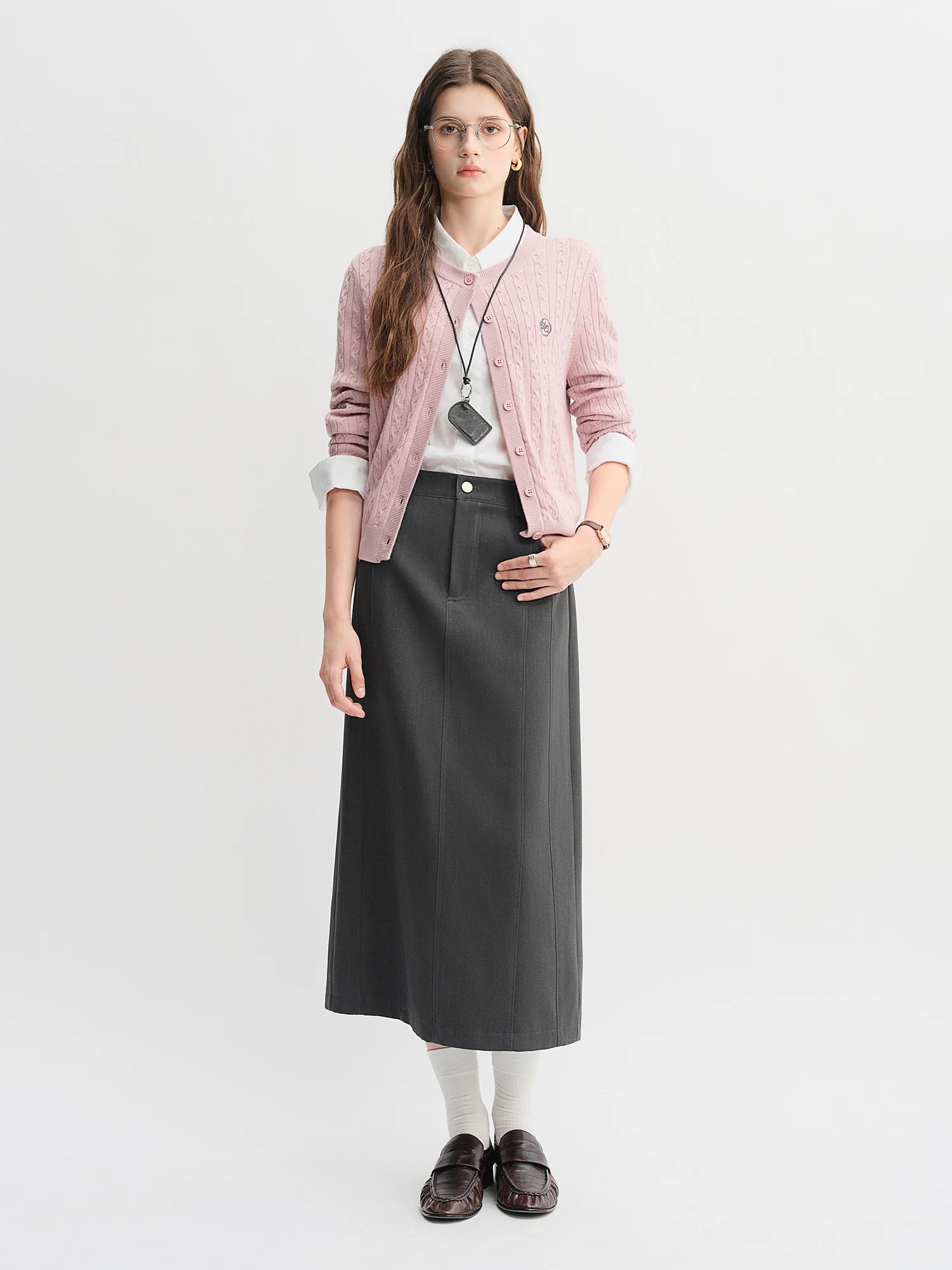 DUSHU 2025 Women's Cable Knit Cardigan - Cloud Knit Multi-Color Boho Chic Lightweight Office Casual Fall Layering Staple