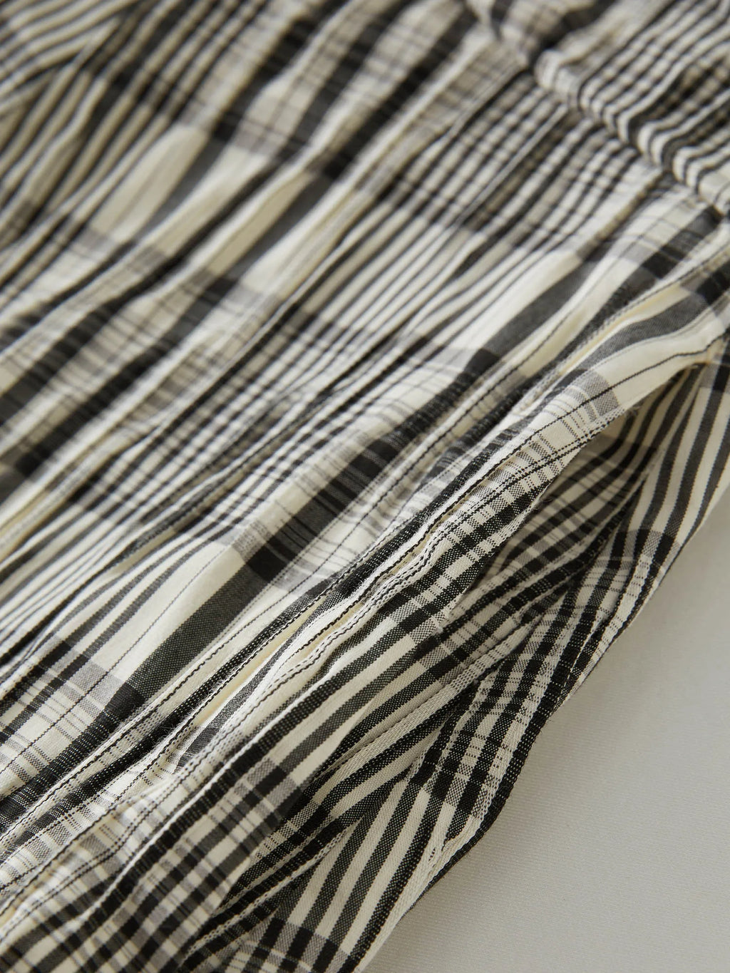 DUSHU Plus Size Contrast Color Pleated Plaid Dress 2025 Summer Lace V-neck French Elegant Style Mid-length Dress