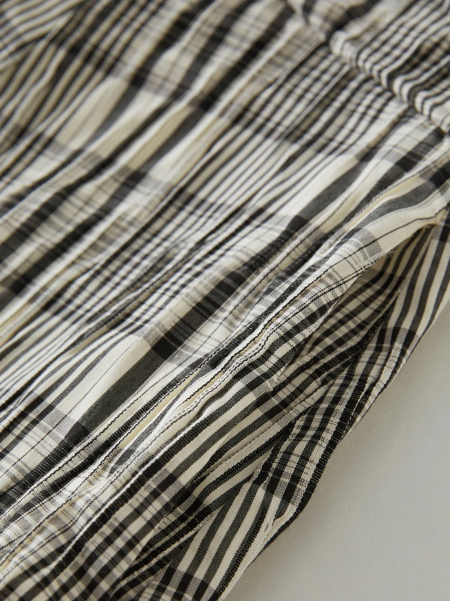 DUSHU Plus Size Contrast Color Pleated Plaid Dress 2025 Summer Lace V-neck French Elegant Style Mid-length Dress