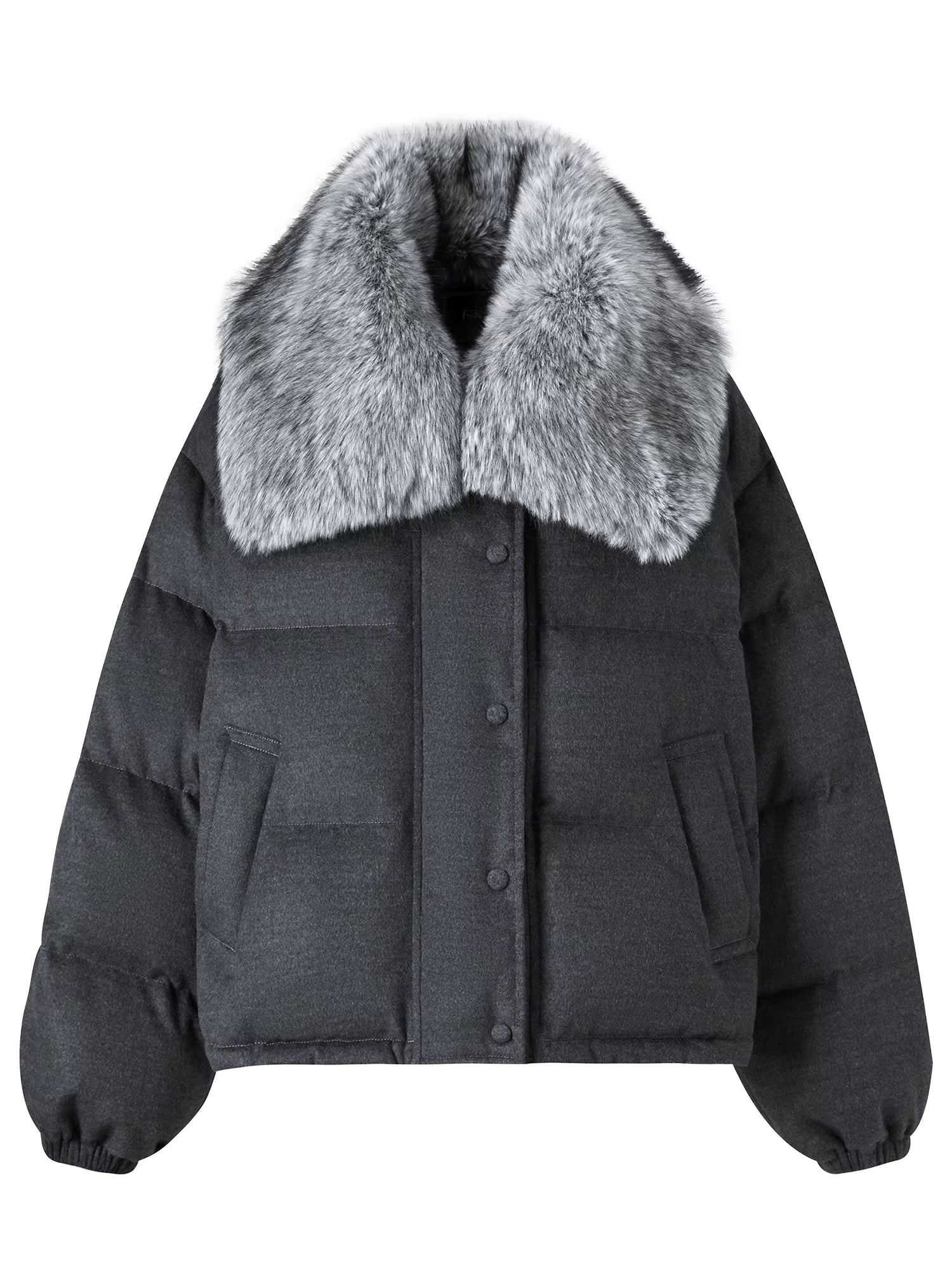 Down Jacket for Women 2025 New Winter Wool Blend Removable Fur Collar Warm Coat Lightweight Puffer Outerwear