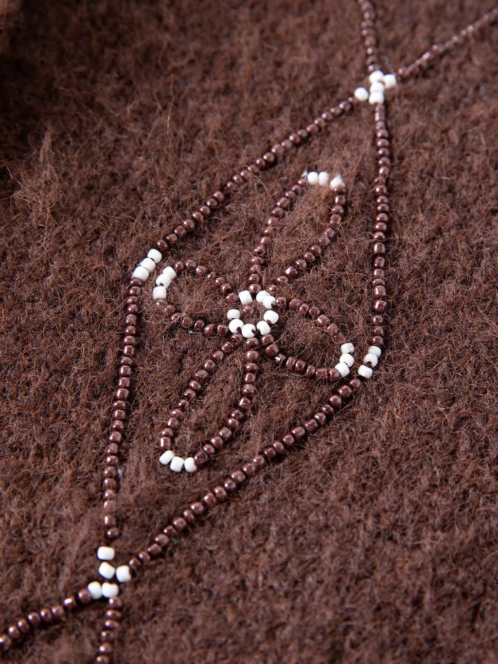 【Premium Series】2025 Winter Women Vintage Beaded Round Neck Knit Cardigan Retro Rhinestone Sweater Elegant Pearl Blouse