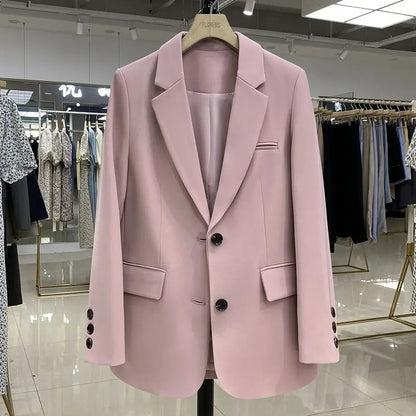 Womans Oversize Blazers Pink Small Suit Women's Coat Casual Small Loose Korean Version Small Suit Office Lady Casual Blazer Coat