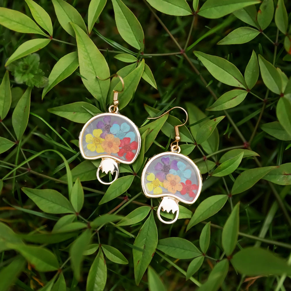Flower Drop Earrings for Women Fashion Jewelry for Ladies Girls Gifts Trendy Mushroom Shape Flower Drop Earrings Jewellery