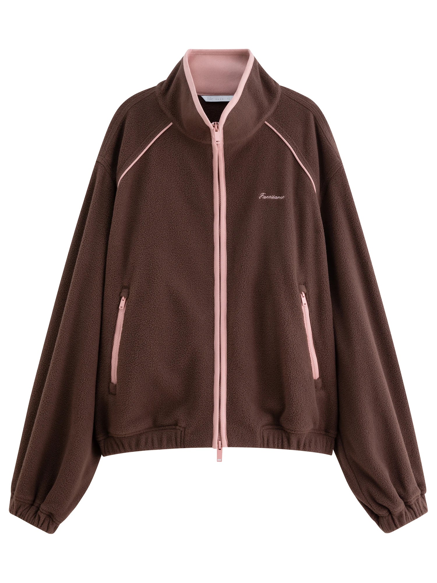 FSLE Stand Collar Raglan Casual Style Jacket for Women 2025 Autumn New Contrast Color Windproof Short Jacket All-match